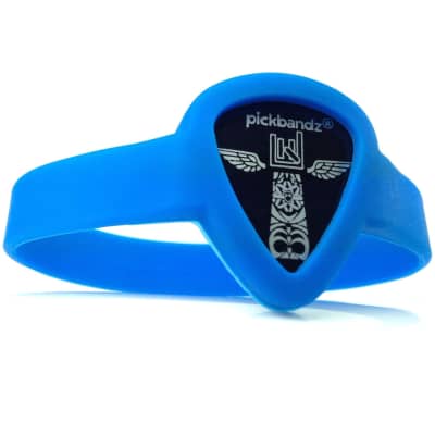 New Pickbandz PBW-LG-BL Wristband Pick Holder Bracelet, American Blue - Adult M/L - Free Shipping image 1