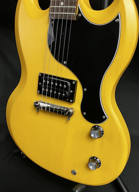 Epiphone SG Junior Electric Guitar Worn TV Yellow Finish