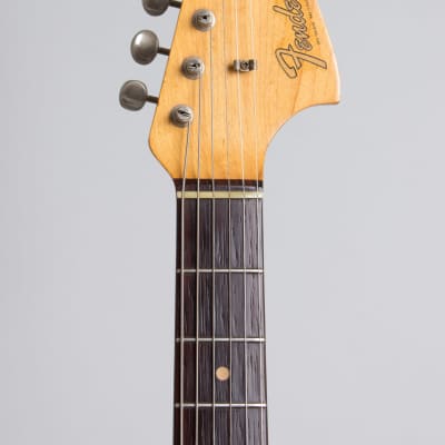 Fender  Jaguar Solid Body Electric Guitar (1962), ser. #91240, original brown tolex hard shell case. image 5