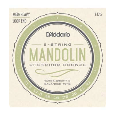 D'Addario EJ75 Mandolin Strings, Phosphor Bronze, Medium/Heavy, 11.5-41 image 1