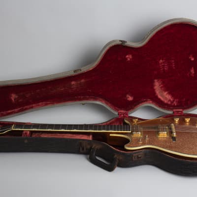 Gretsch PX-6129 Champagne Sparkle Jet Semi-Hollow Body Electric Guitar (1962), ser. #46394, original blue-grey tolex hard shell case. image 10