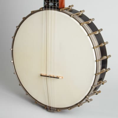 W. A. Cole  Eclipse #2500 5 String Banjo (1910), ser. #4081, black tolex hard shell case. image 3