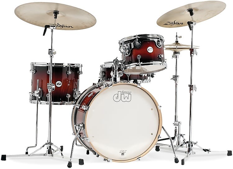 DW DDLG2004TB Design Series Frequent Flyer 4-piece Shell Pack with Snare Drum - Tobacco Burst image 1