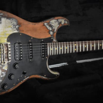 Fender Stratocaster Heavy Relic Nitro Silver Sparkle O Black HSS Custom by Guitarwacky image 4