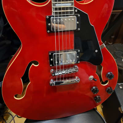 Grote Full Scale Electric Guitar Semi-Hollow Body Guitar (Red) image 2
