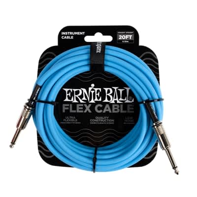 Ernie Ball Flex Instrument Cable 20ft - Blue for sale