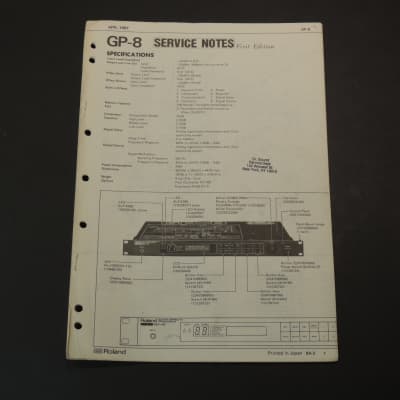 Roland GP-8 Service Notes [Three Wave Music]