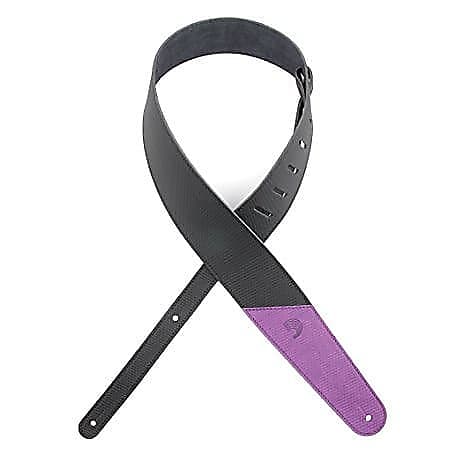 D'Addario Planet Waves 2.5" Leather Guitar Strap Colored Ends by D'Addario Purple image 1