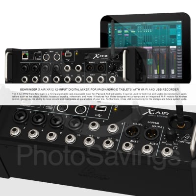 Behringer X Air XR12 Digital Mixer for iPad/Android Tablets with 12-Inputs Wi-Fi and USB +Accessory Bundle w/ 5X Cables, Fibertique Cloth image 8