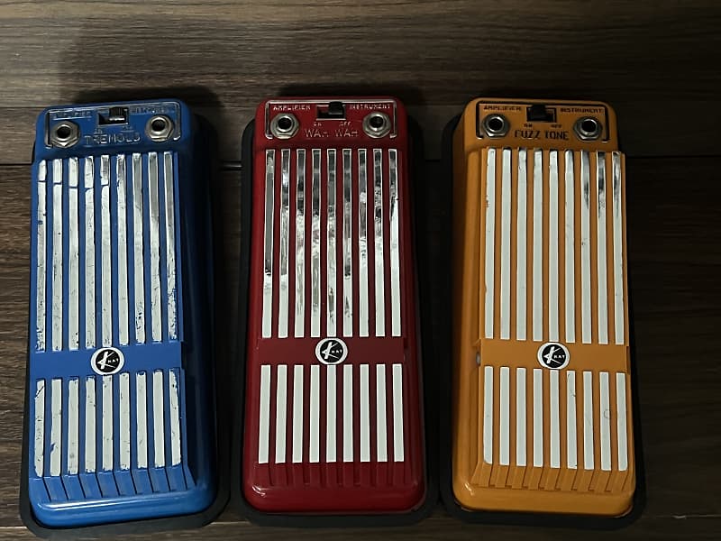 Early 70’s Vintage Kay Fuzz Tone, Wah and Tremolo pedal set Reverb