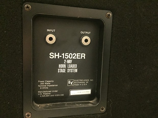 Electro-Voice (EV) SH-1502ER 2-Way Stage Speaker Enclosure Pair Black Carpet
