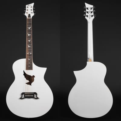 Lindo White Dove V3 Electro Acoustic Guitar | Beautiful High Gloss Finish | Roasted Maple Binding | Preamp/Tuner/LCD | Luminlays | Nylon Strings image 2