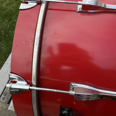 Ludwig 20” x 10” (Deep) - Red Marching / Concert Bass Drum Monroe Keystone image 22