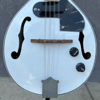 Stagg Model M50E/WH Gloss White Acoustic/Electric A-style Mandolin image 9