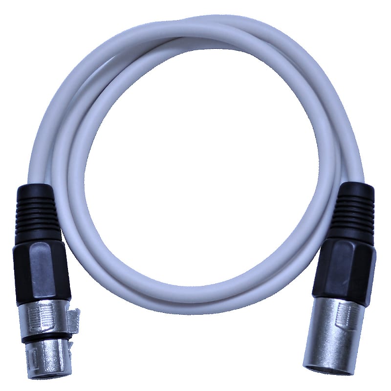 Seismic Audio 3 Foot White XLR to XLR Patch Cable - 3' XLR Patch Cord image 1