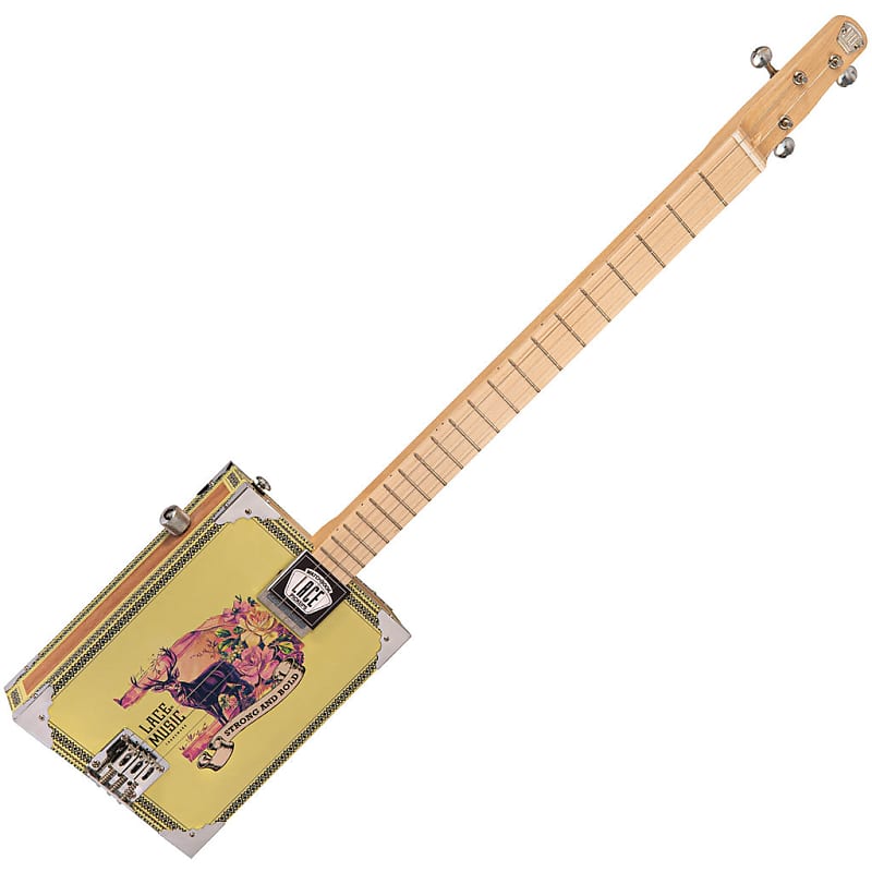 Lace Cigar Box Electric Guitar ~ 3 String ~ Deer Crossing image 1