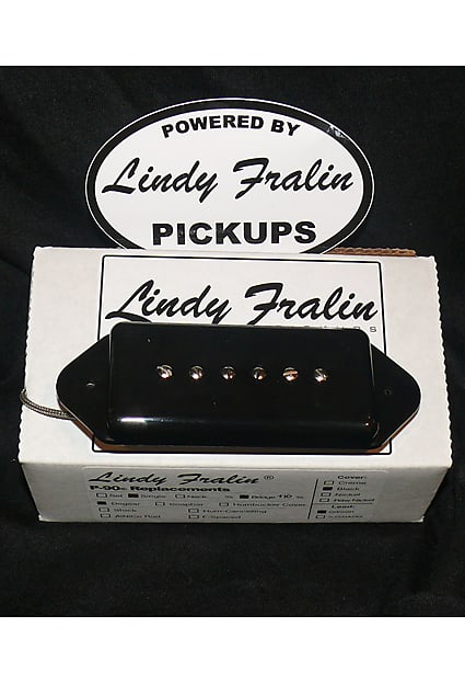 Lindy Fralin 10% overwound P90 Dog Ear Bridge pickup with Black  cover-Special Order