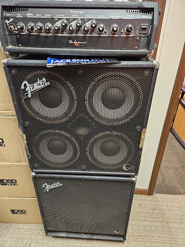 Fender Bassman 200 Head With 4X10 And single 15 Cab | Reverb