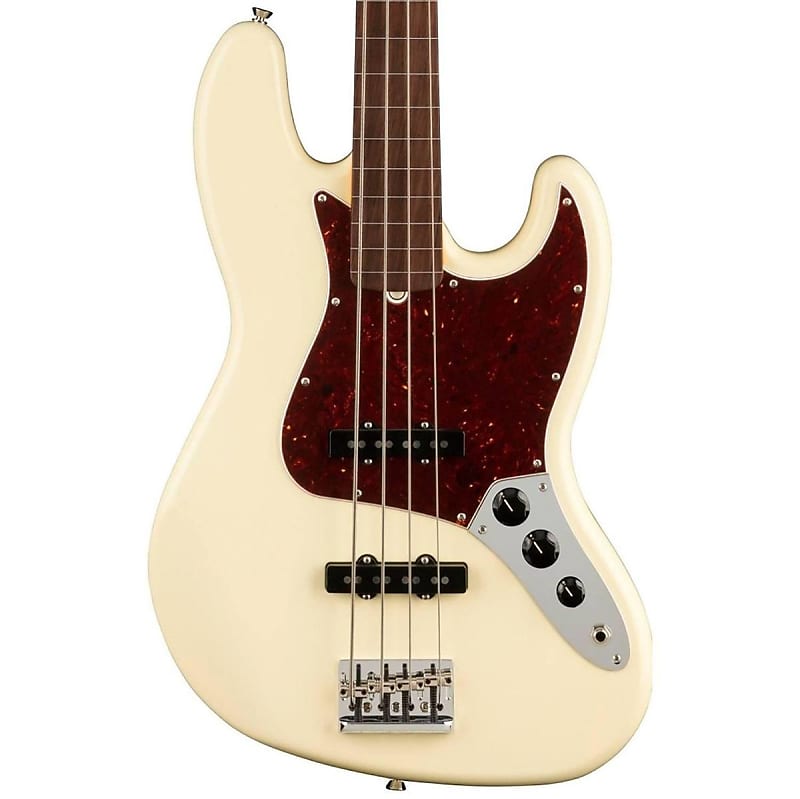 Fender American Professional II Jazz Bass Fretless Bass Guitar (Olymic White, Rosewood Fretboard)(New) image 1