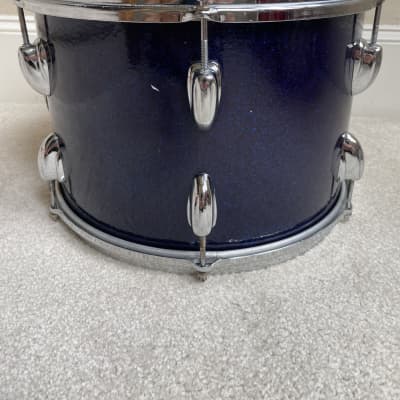 Slingerland  13” Mounted Tom Drum w Brass Hoops 60s Sparkling Blue Pearl image 2