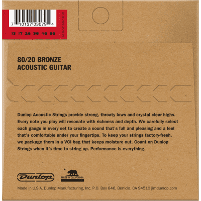 Dunlop Acoustic 80/20 Guitar Strings 13-56, DAB1356 image 2