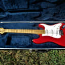 Fender Stratocaster Guitar, 1995, Mexico,  Fire Engine Red Finish,  HSC, Excellent Condition