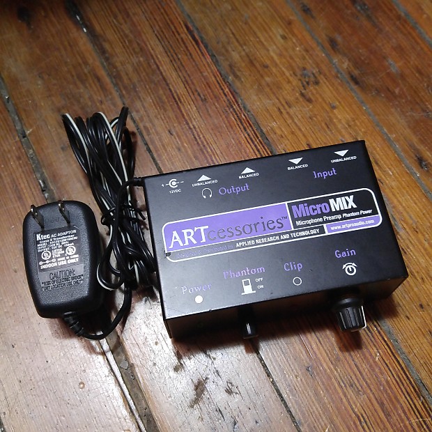 ART MicroMix Mic Preamp with Phantom Power w/Power Supply Reverb