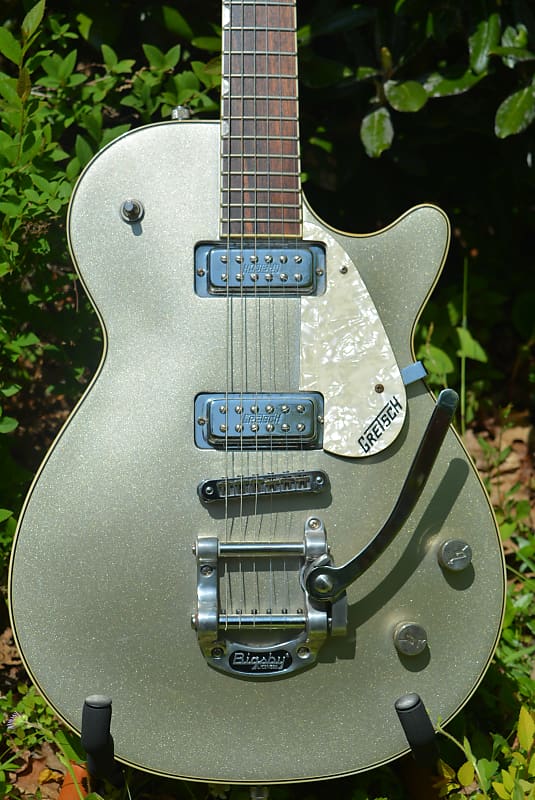 Gretsch Electromatic G5236T Pro Jet in Metallic Silver Sparkle w/New Black  Knox Gear HSC