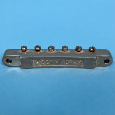 Vintage Gibson Nickel No Wire ABR1 Tune-O-Matic Bridge W/ Box! 1955-1962 image 10
