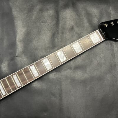 Unbranded Stratocaster Strat neck  Gloss Black 25.5" 12" radius Block Inlays. image 1