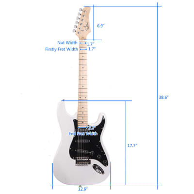 ST Style 6 String SSS Electric Guitar with Bag Strap Tremolo Bar for Beginner image 10