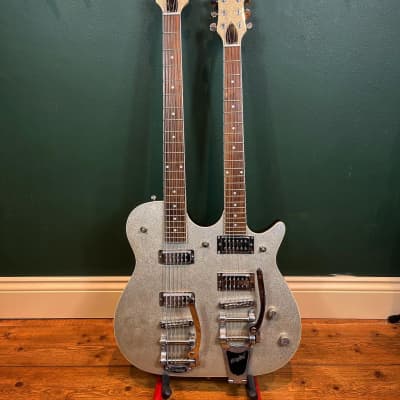 Gretsch G5566 Jet Double Neck - Silver Sparkle for sale