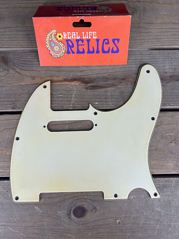 Real Life Relics Ivory Telecaster® Pickguard 3 Ply 8 Hole | Reverb