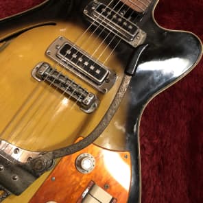 c.1960s Teisco EP-200L/EP-10T  Hollow Body Guitar MIJ Guitar "Sunburst" image 7