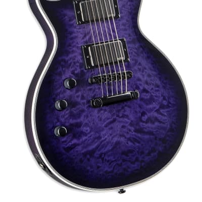 ESP LTD EC-1000 LH EMG Left-Handed Guitar – See Thru Purple Sunburst image 3