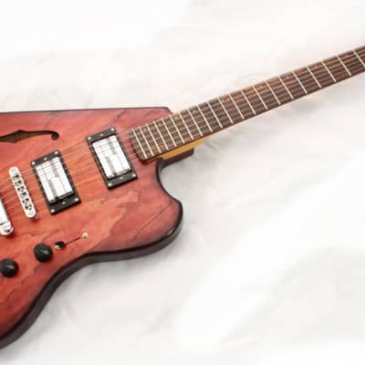 Steen "Carol" Semi Hollow Ash Body Thinline Ergonomic Electric Guitar w/case 1 of 1 image 6