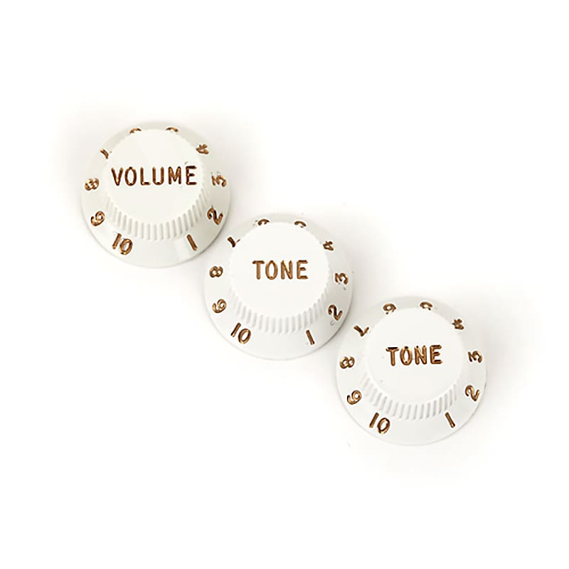 Fender Stratocaster Control Knobs Set of 3 Volume/Tone/Tone (White) image 1