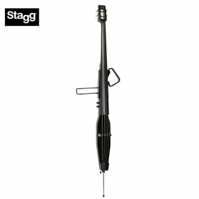 Stagg EDB-3/4 MBK Solid Maple Top & Neck Upright 3/4 Electric Double Bass w/Gig Bag for sale