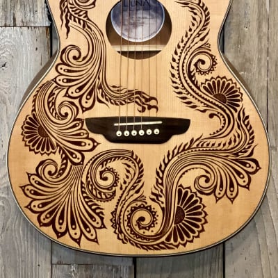New Luna Henna Dragon Spruce Acoustic/Electric Guitar, Help Support Small Business & Buy It Here ! image 1