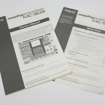 Roland MC-909 Groovebox Original Owners Manual and Quick Start Guide OEM MC909