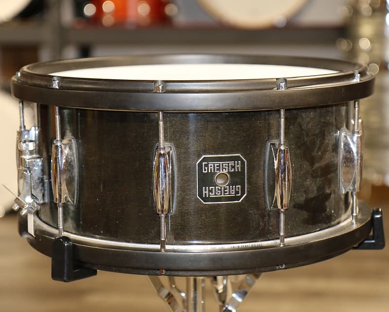 Used Gretsch Maple Snare Drum 14x6.5 Black w/Wood Hoops | Reverb UK