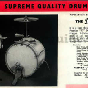 1950's Premier 50 Outfit Drum Kit in Aquamarine Sparkle 12x8 20x14 14x5.5 Royal Ace Snare Drum image 20