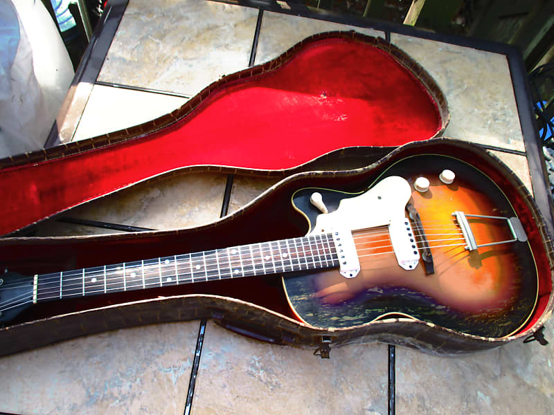 Orpheum Electric Guitar Franz P90 Pickups with original Alligator Case image 1