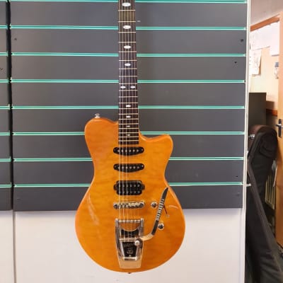Shine SI-802 Translucent Amber With Tremolo HSS Electric Guitar image 1