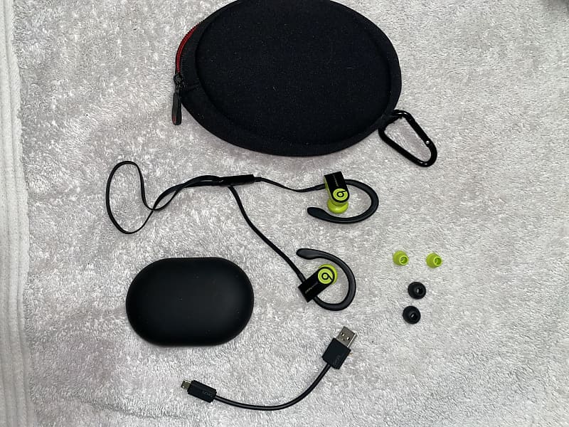 Beats by Dre Powerbeats 3 2020 Black & neon green | Reverb