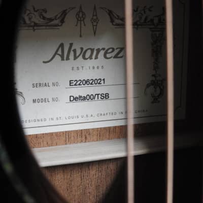 Alvarez Delta00TSB Delta 00 Jazz &  Blues 14 Fret - Tobacco Sunburst / Gloss image 3