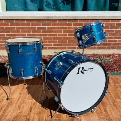 1960s Rogers Holiday Drum Set Blue Sparkle 20/12/14 image 2