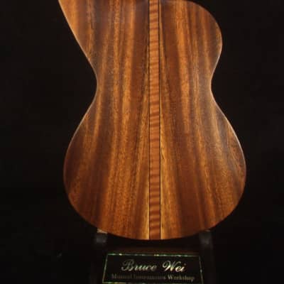 Bruce Wei Acacia LEFT-HAND 4 String Harp Style Concert Ukulele, Low G, Vine inlay  HU15-2001 image 5