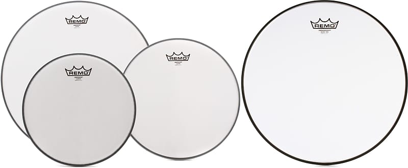 Remo Emperor Coated 3-piece Tom Pack - 10/12/16 inch  Bundle with Remo Ambassador Hazy Snare-side Drumhead - 14 inch image 1
