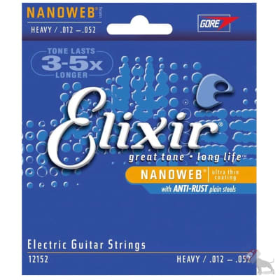 Elixir 12152 Nanoweb Heavy Electric Guitar Strings (12-52) image 1